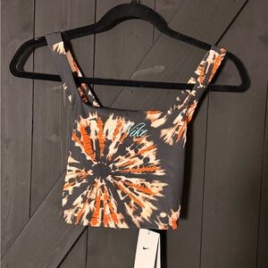 Nike Black and Orange Tie-Dye Crop Top